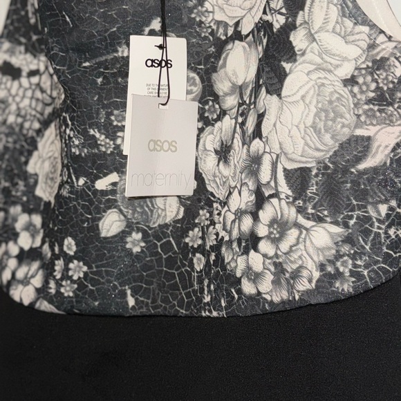 ASOS Black White and Red A-Line Maternity Dress Sz: 12 NWT - Picture 11 of 14